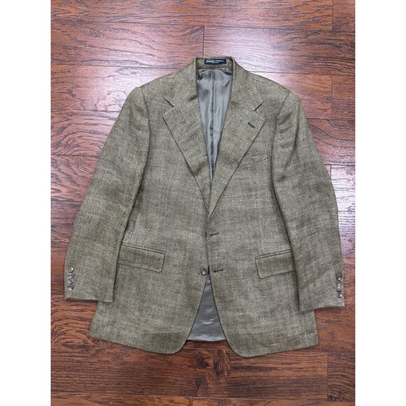 NEW Ralph Lauren 100 % Lino Jacket Blazer 40R GARRISON Italy Herringbone - Picture 3 of 12